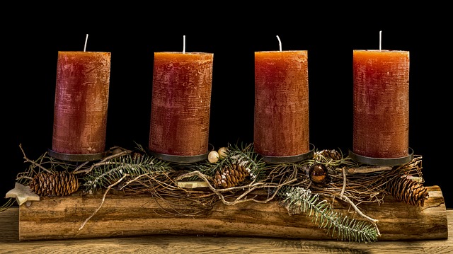 adventní dekorace se čtyři svíčkami